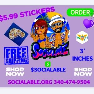 Stickers from SOCIALABLE St. Thomas Virgin Islands